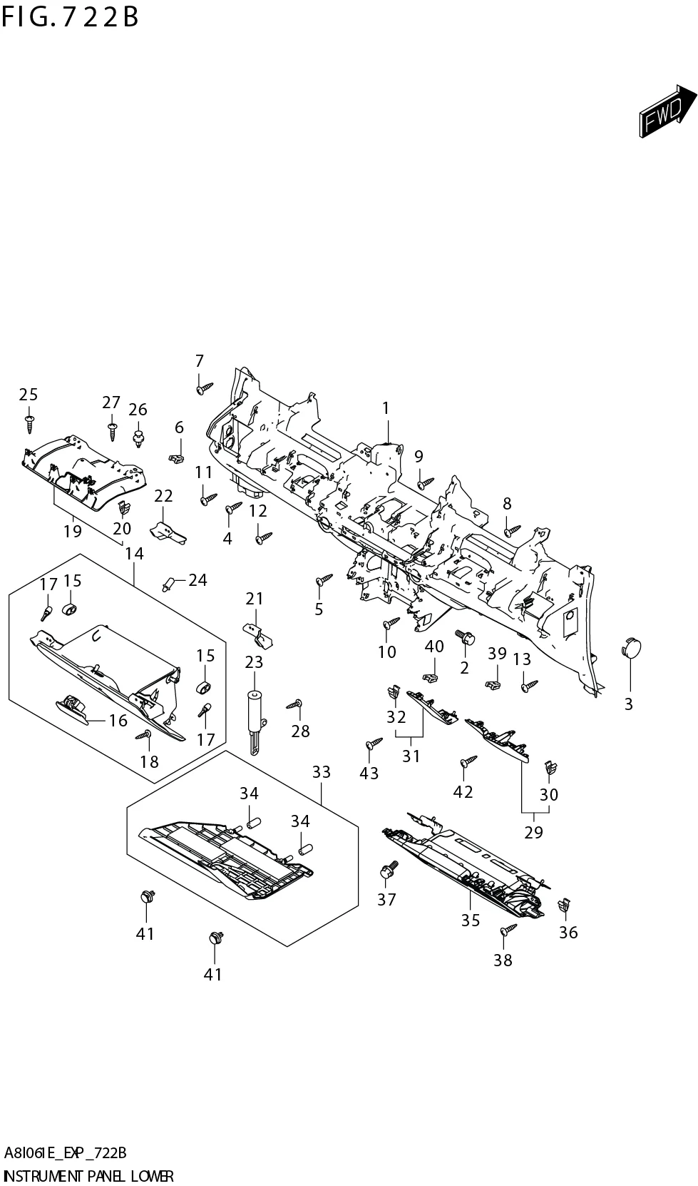 FIG. 722B INSTRUMENT PANEL LOWER(RHD)