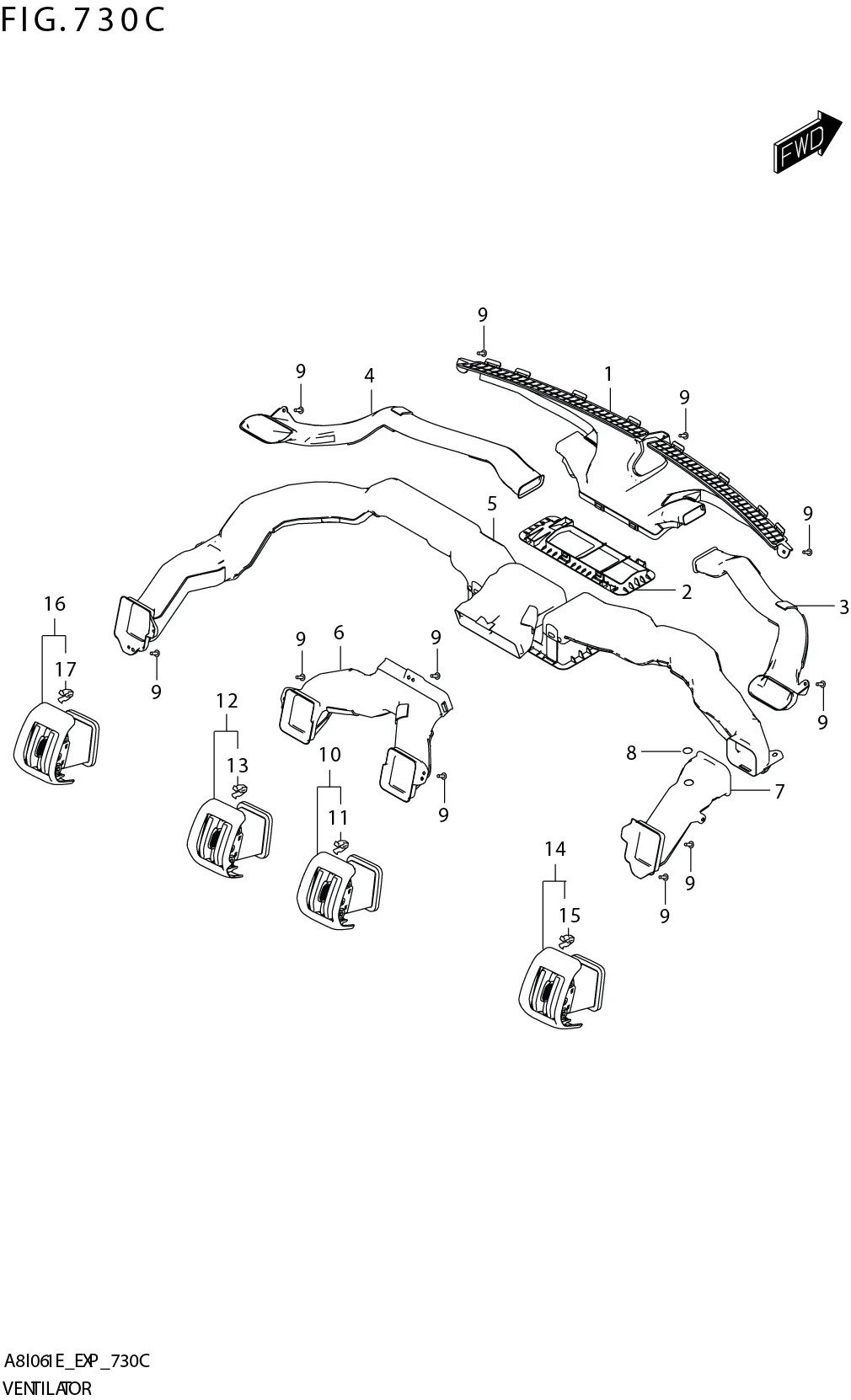 FIG. 730C VENTILATOR (RHD: N_RRDUCT)
