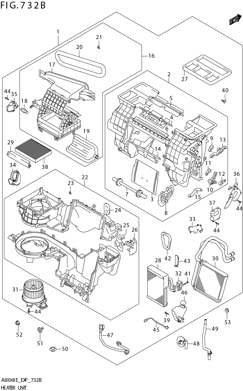 FIG. 732B HEATER UNIT (RHD)