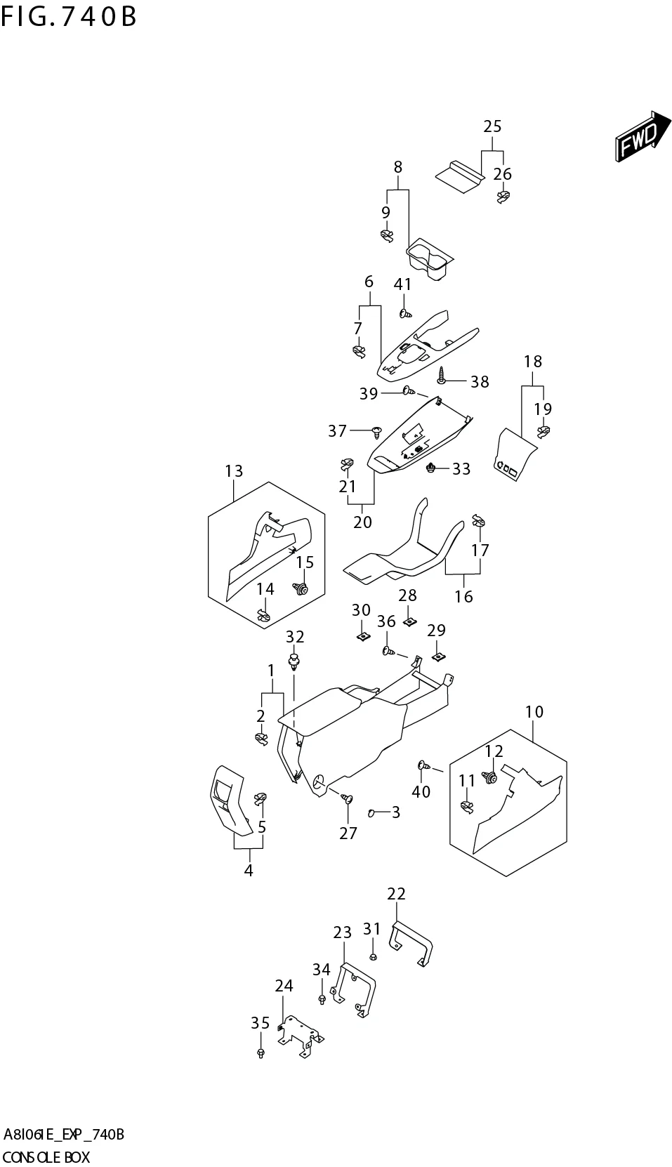 FIG. 740B CONSOLE BOX(RHD)