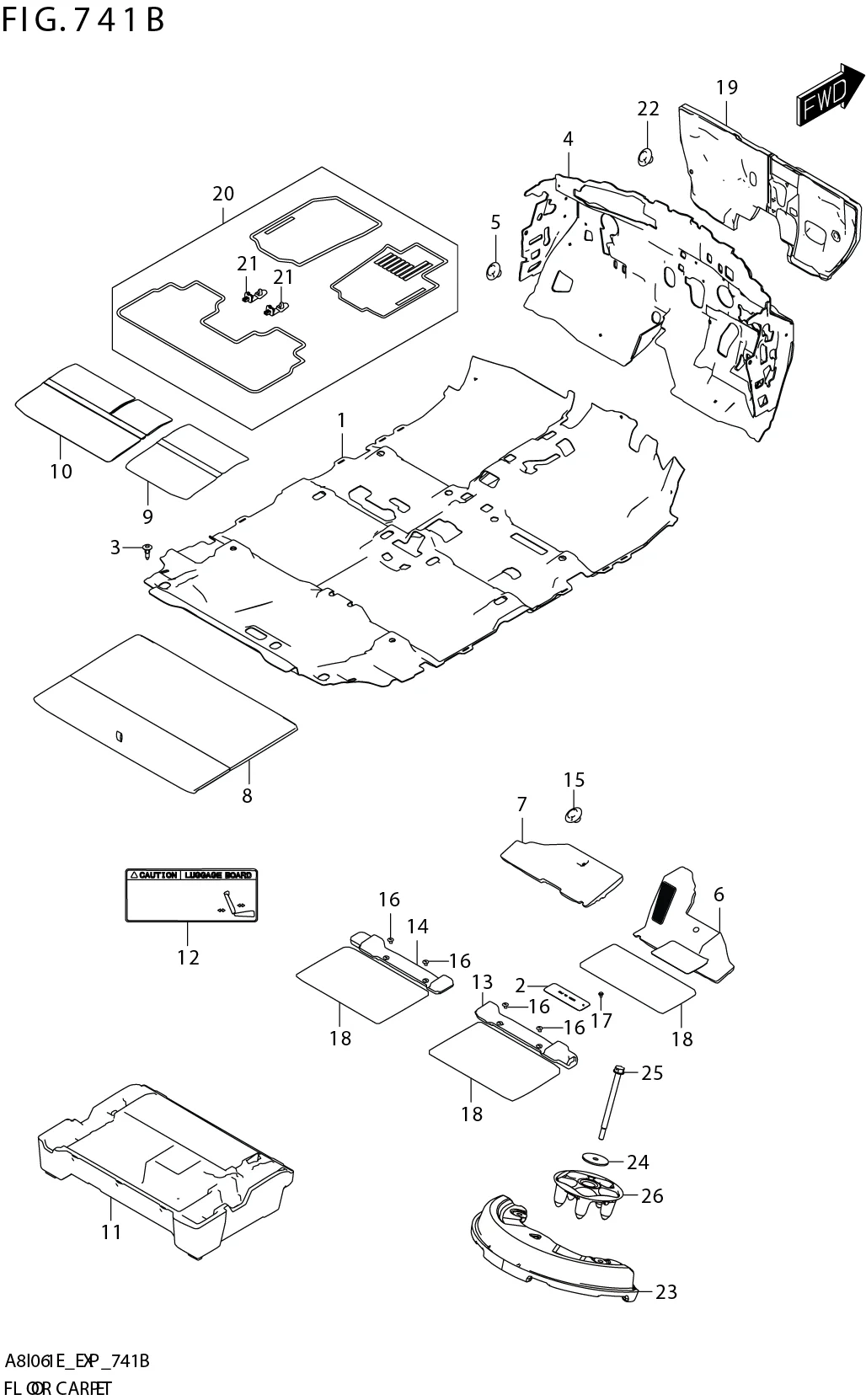 FIG. 741B FLOOR CARPET(RHD)