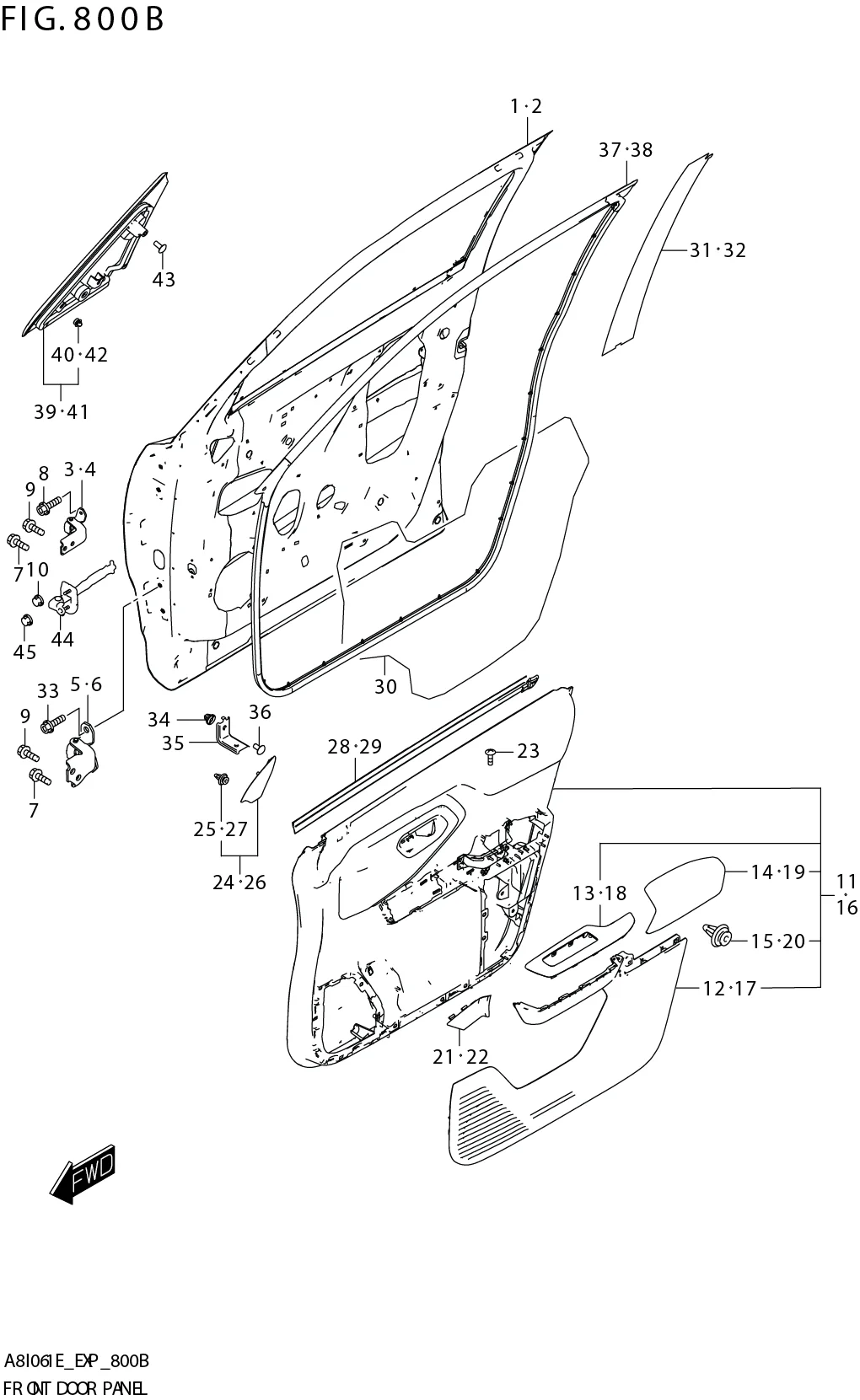 FIG. 800B FRONT DOOR PANEL(RHD)