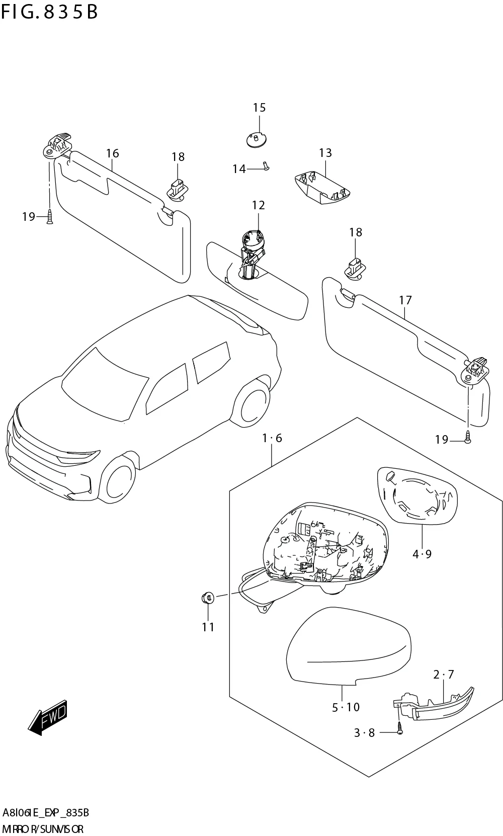 FIG. 835B MIRROR/SUNVISOR (W_SIDE CAMERA)