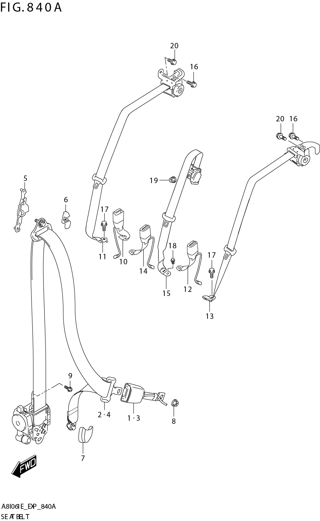 FIG. 840A SEAT BELT
