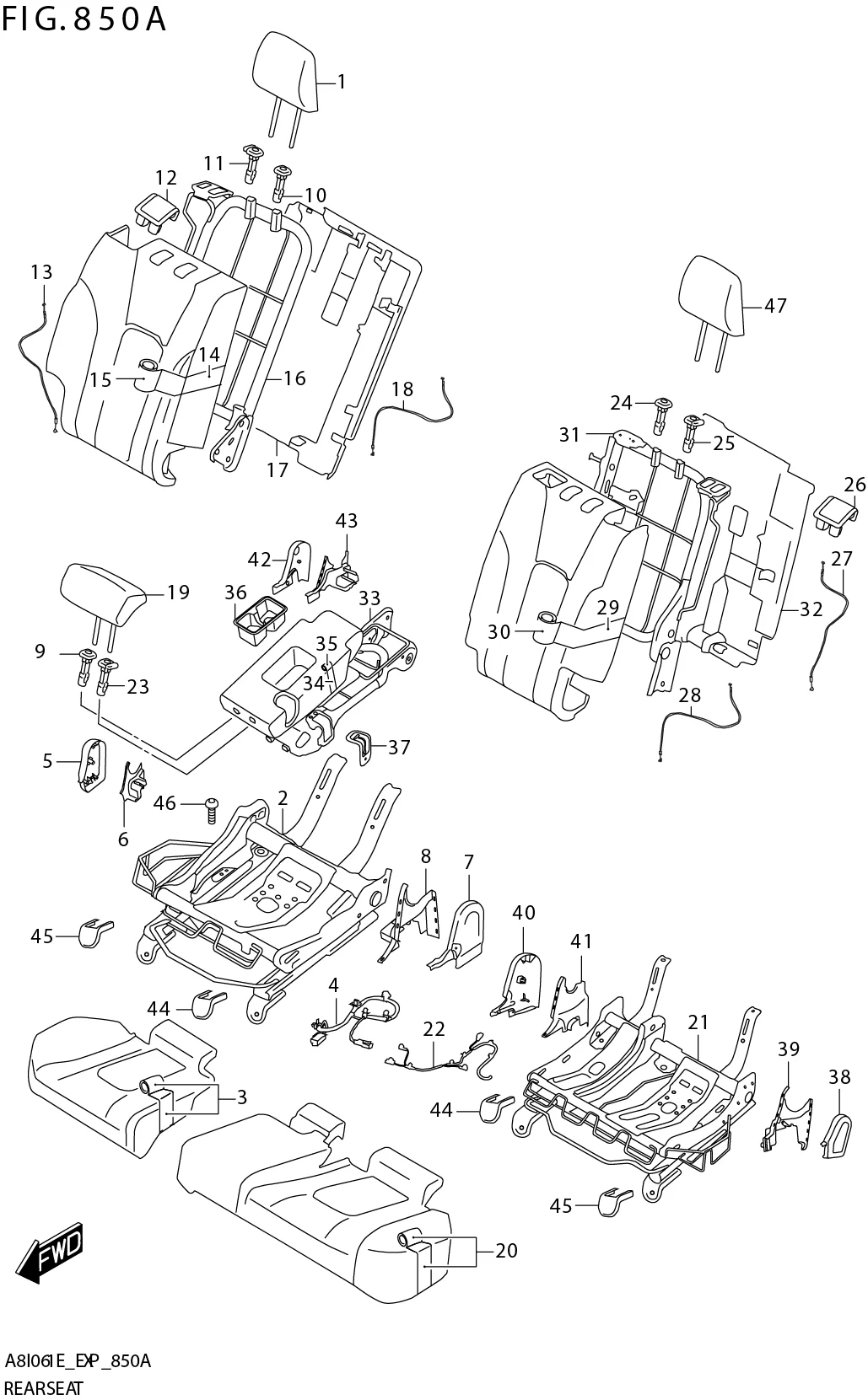 FIG. 850A REAR SEAT