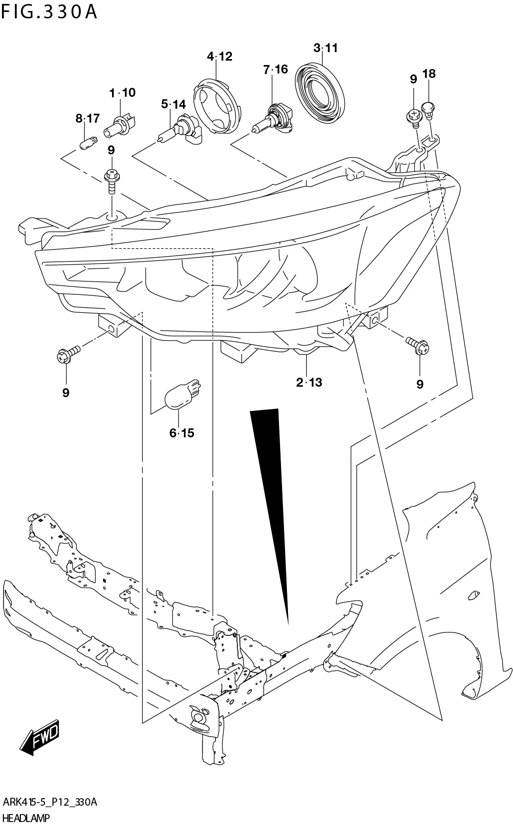 FIG. 330A HEADLAMP (ERTIGA)