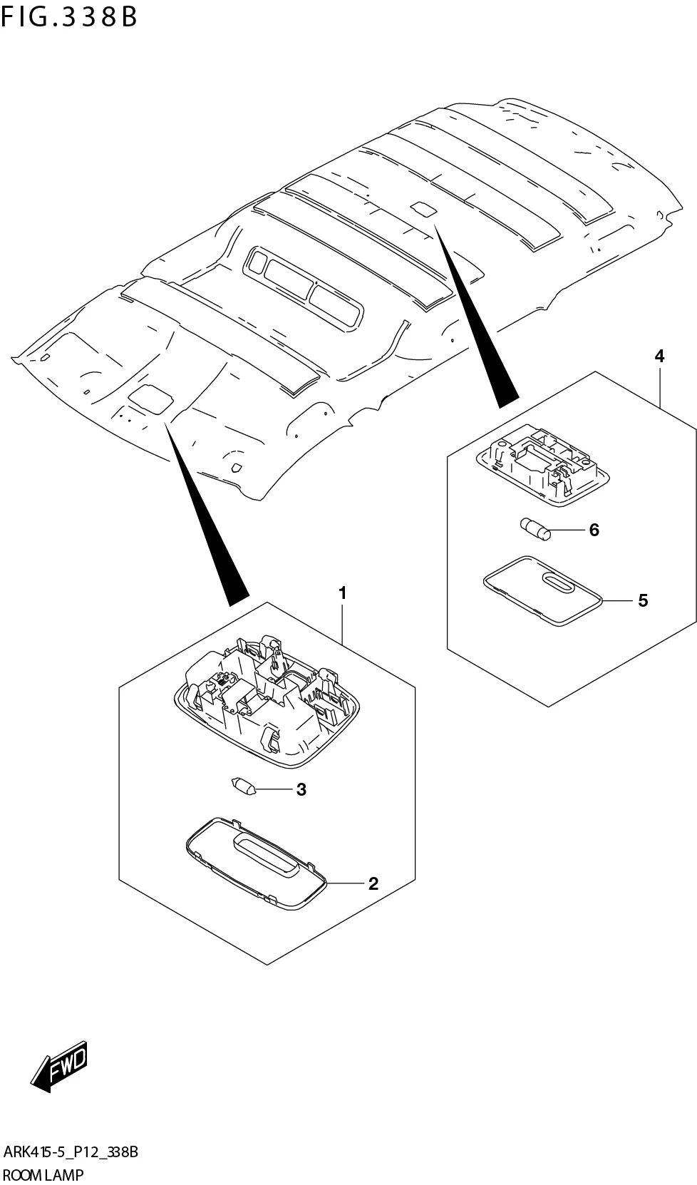 FIG. 338B ROOM LAMP (GL,GX,SS)