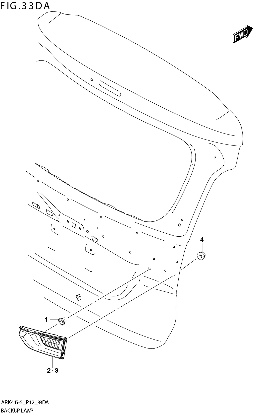 FIG. 33DA BACK UP LAMP (GX:4AT:RHD)