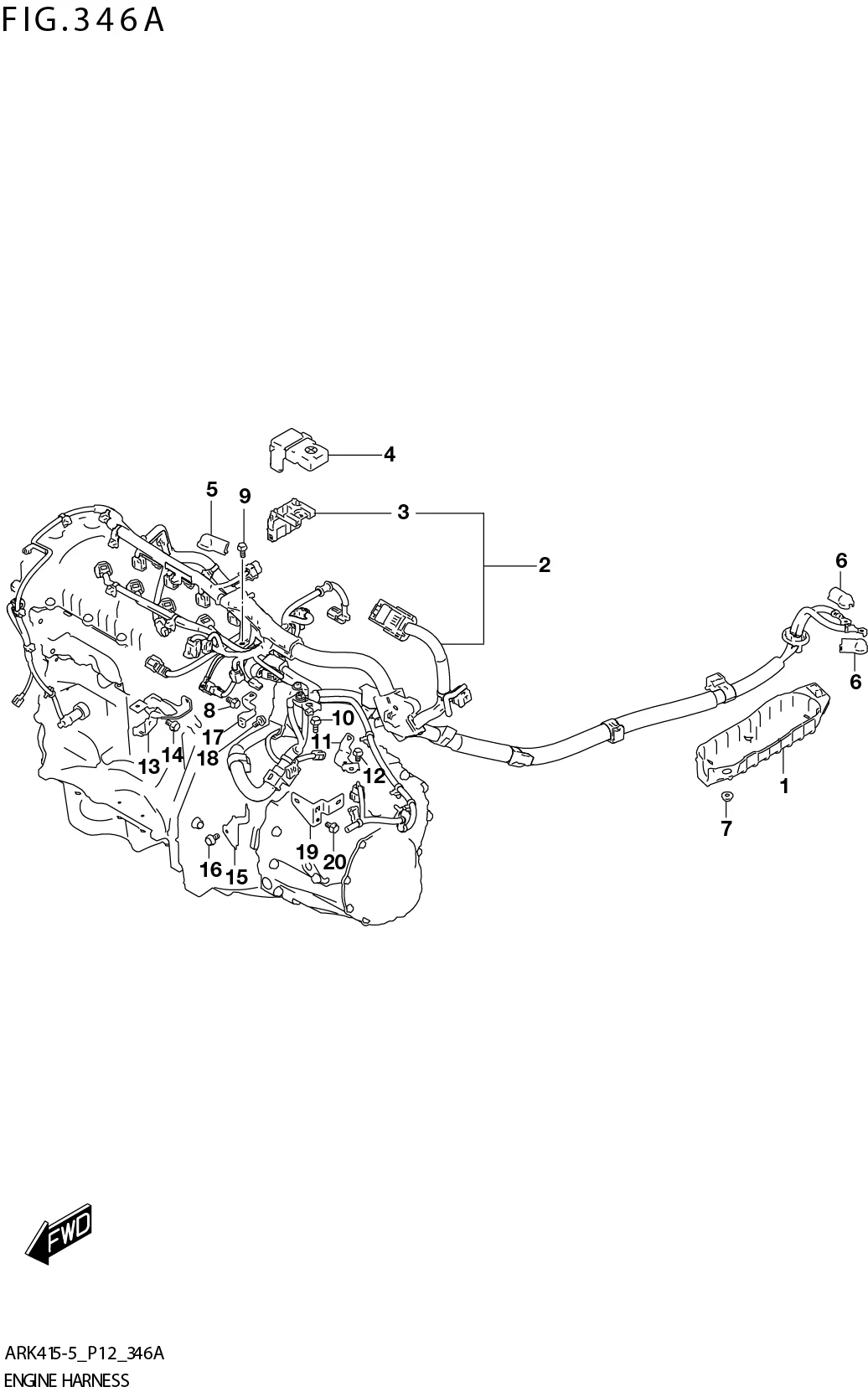 FIG. 346A ENGINEHARNESS (5MT:W _EASS)