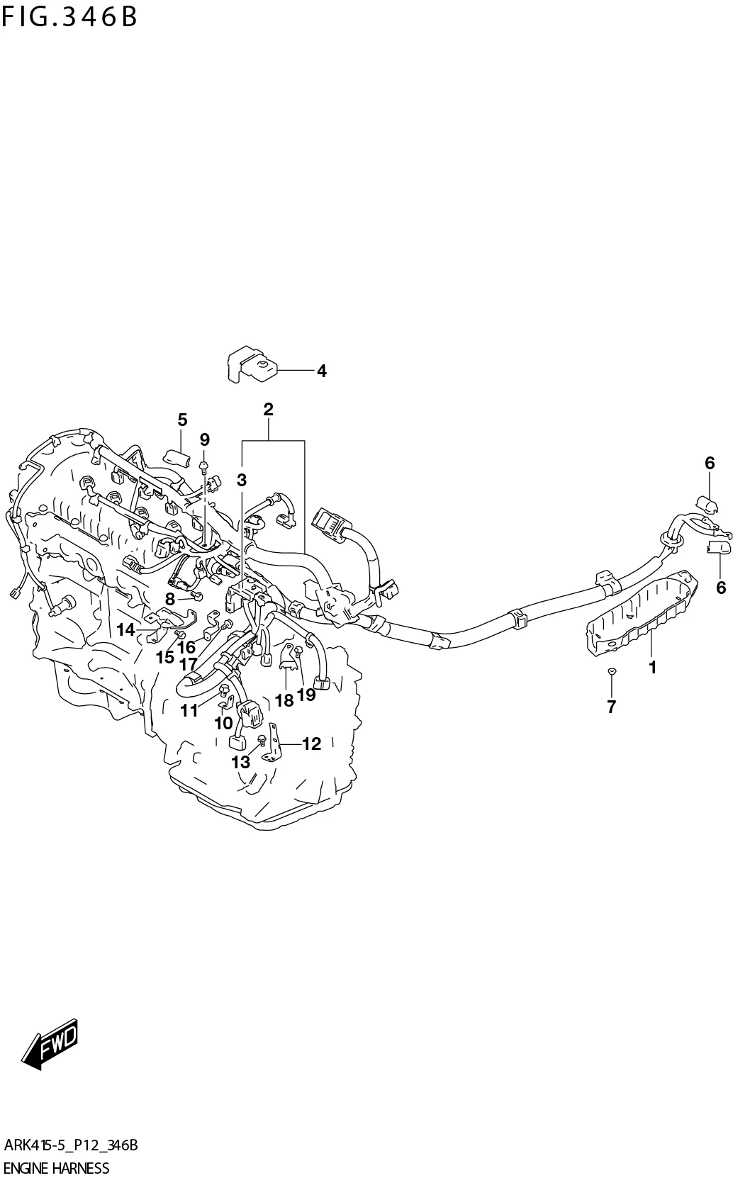 FIG. 346B ENGINEHARNESS (4AT:W _EASS)
