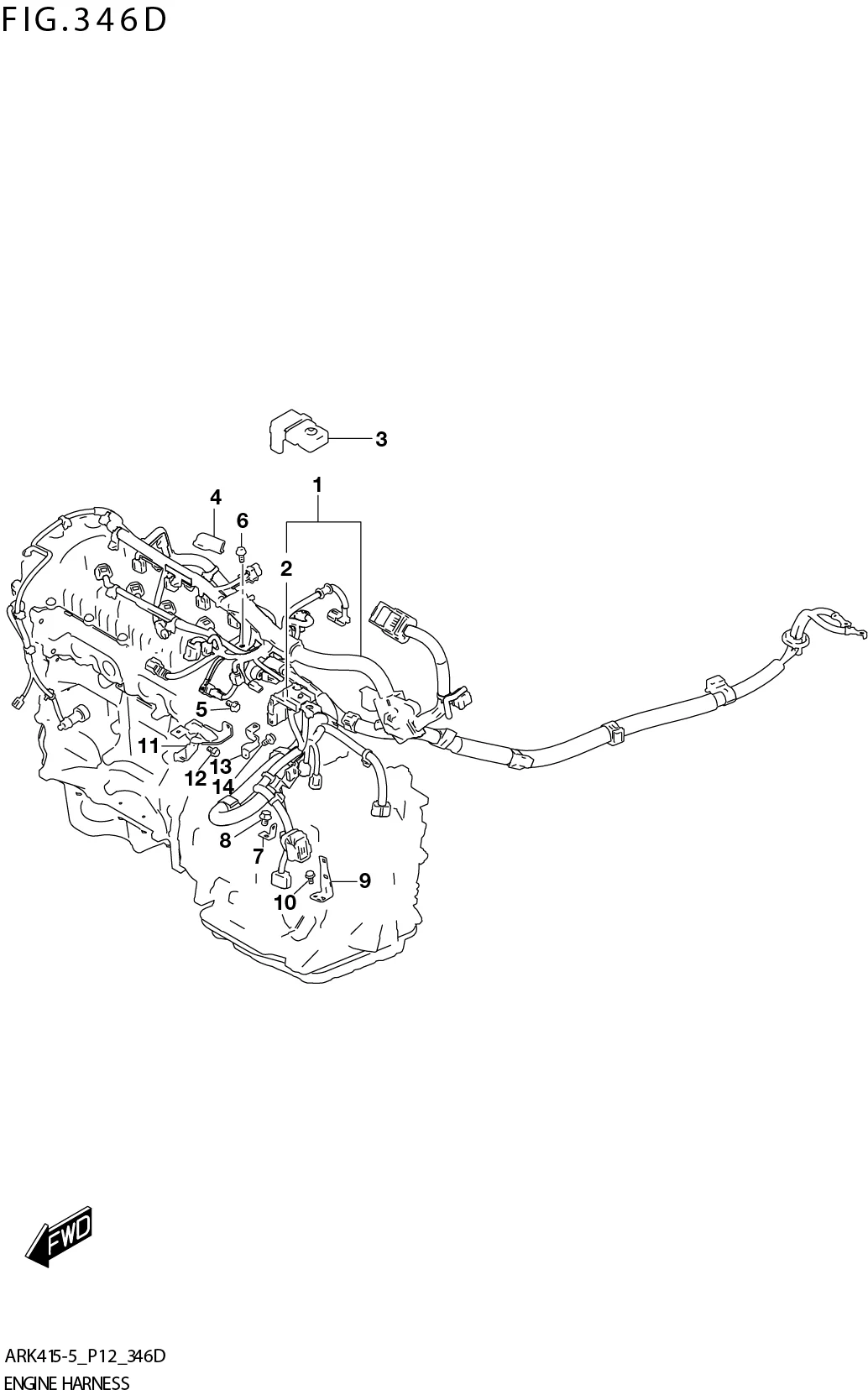 FIG. 346D ENGINEHARNESS (4AT:N _EASS)
