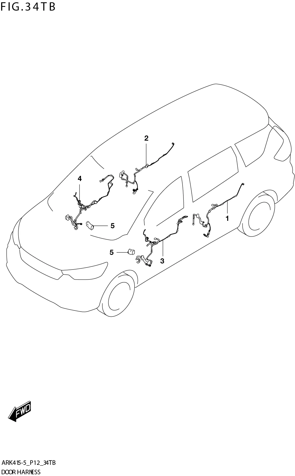 FIG. 34TB DOOR HARNESS (GX:XL7)