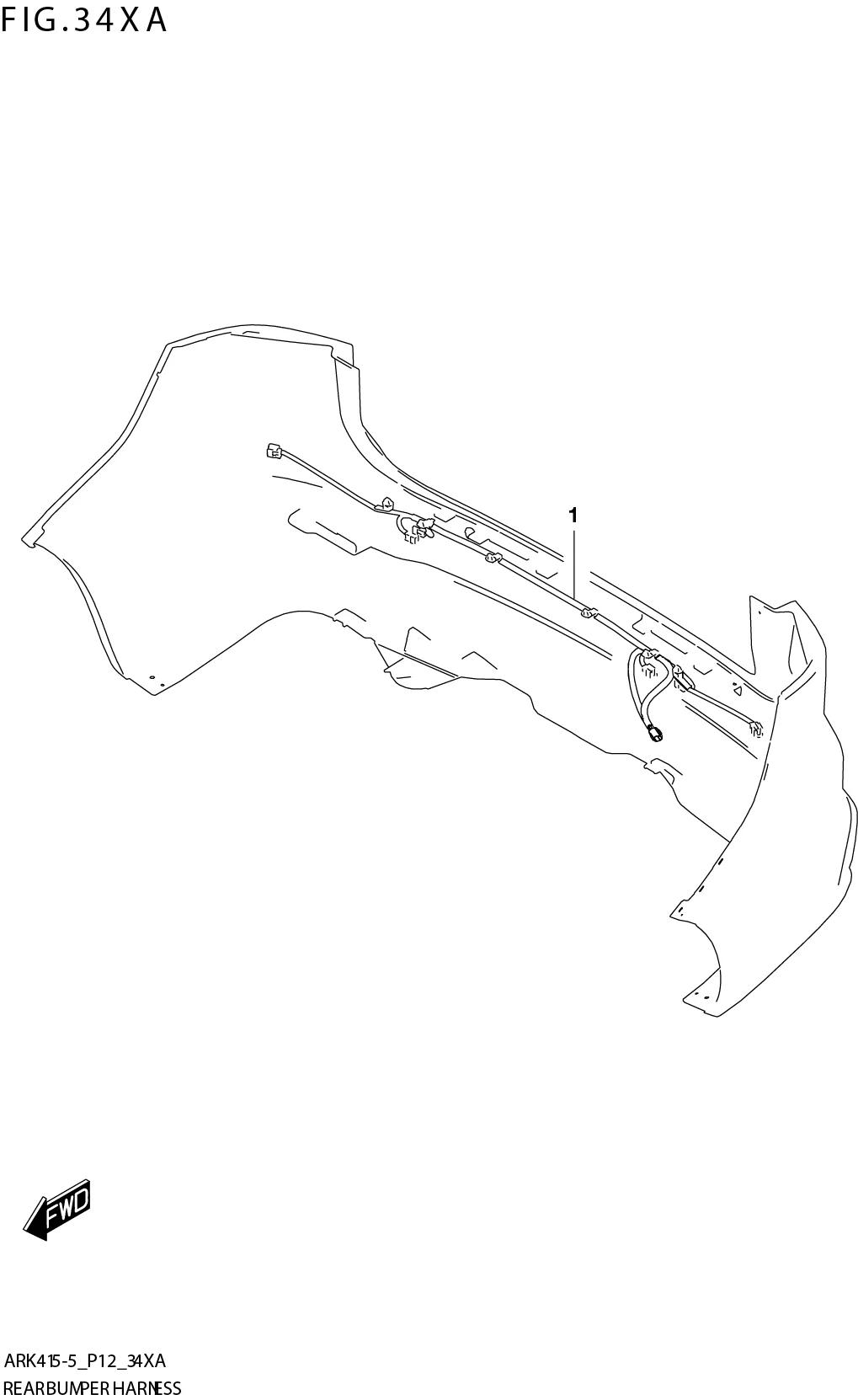 FIG. 34XA REAR BUMPER HARNESS (GL,GX,SS)