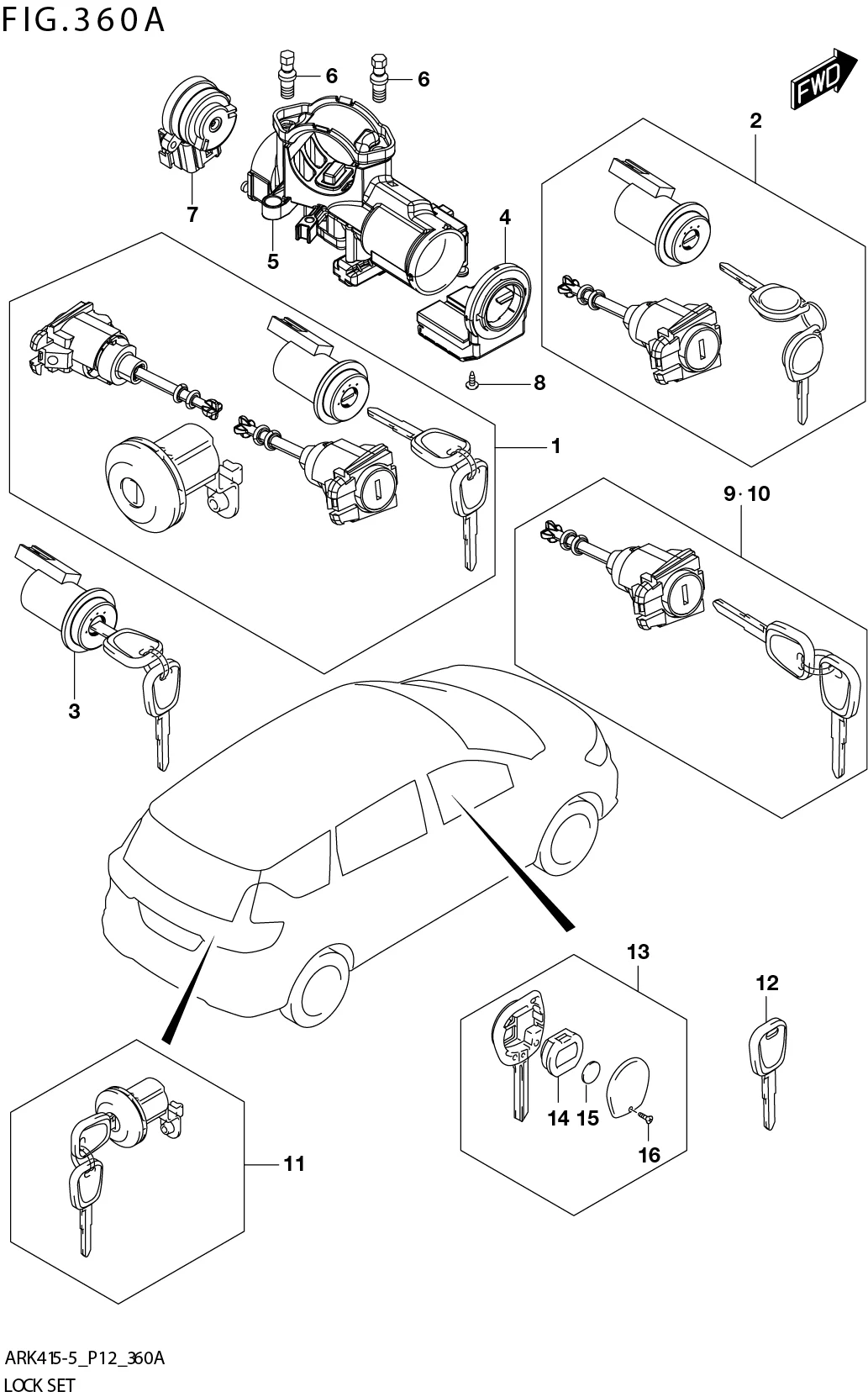 FIG. 360A LOCK SET ((GA,GL):5MT)