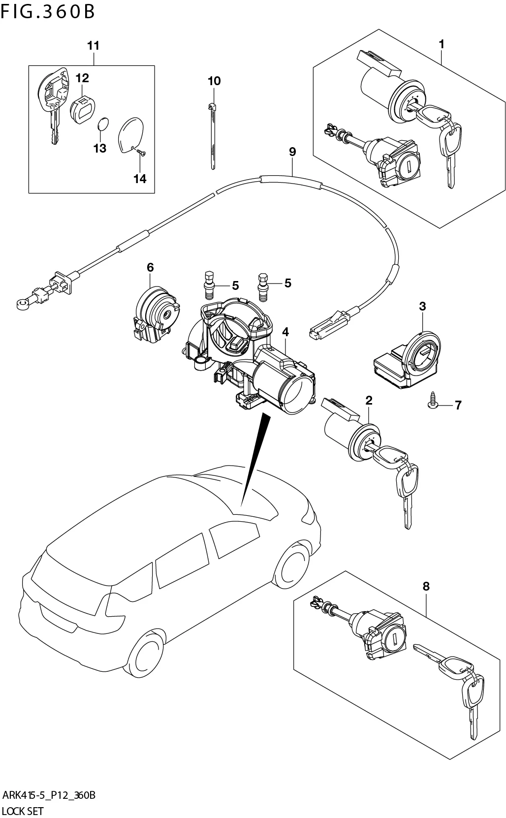 FIG. 360B LOCK SET (GL:4AT)