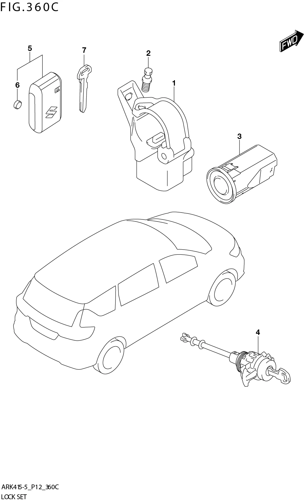 FIG. 360C LOCK SET (GX,SS)