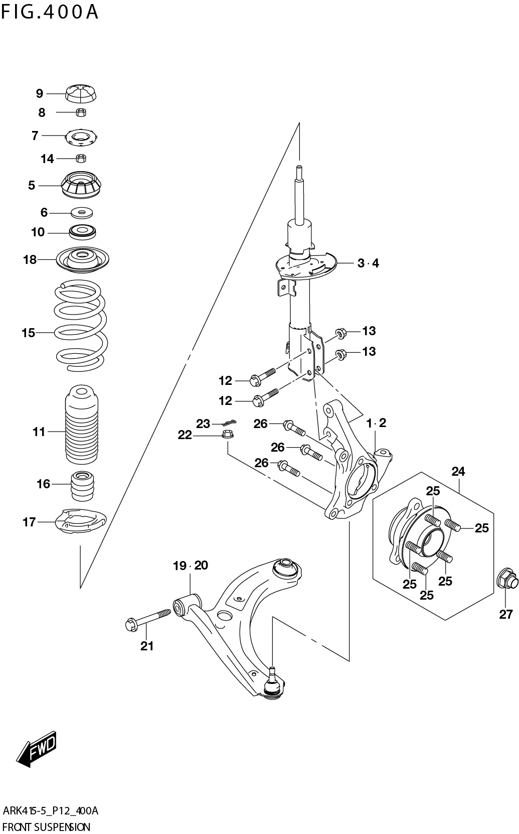 FIG. 400A FRONT SUSPENSION