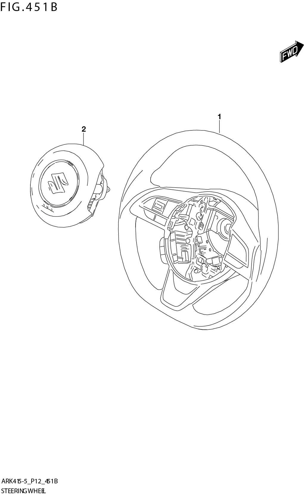 FIG. 451B STEERING WHEEL (GL)