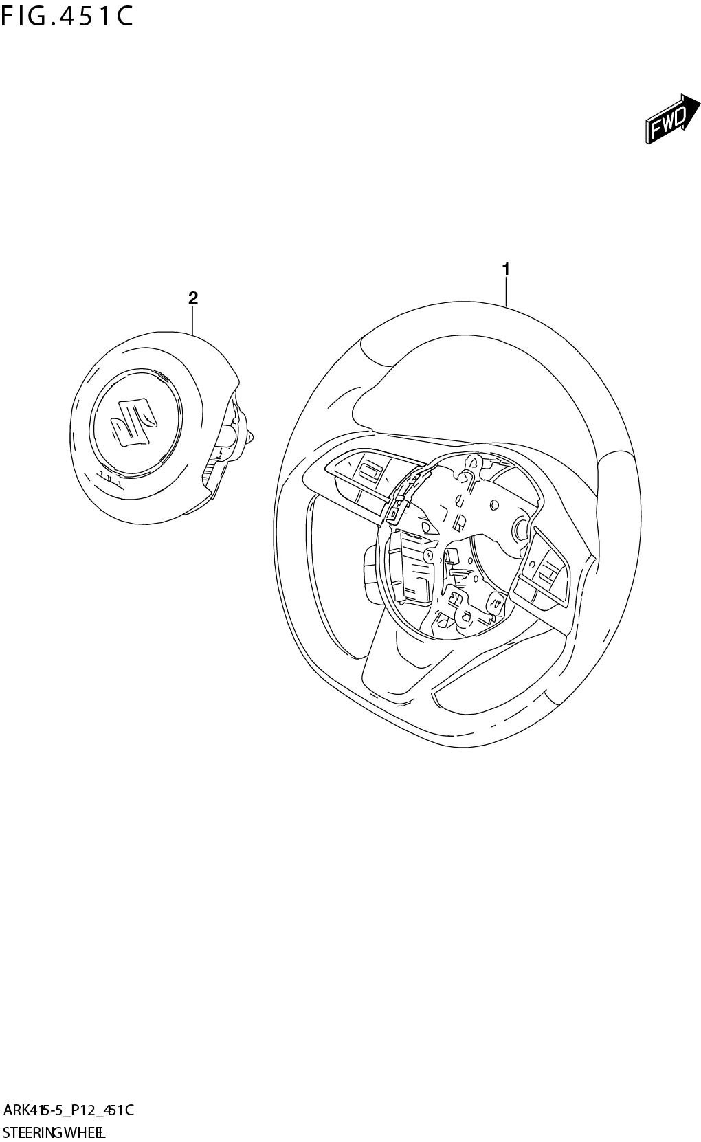 FIG. 451C STEERING WHEEL (GX,SS)