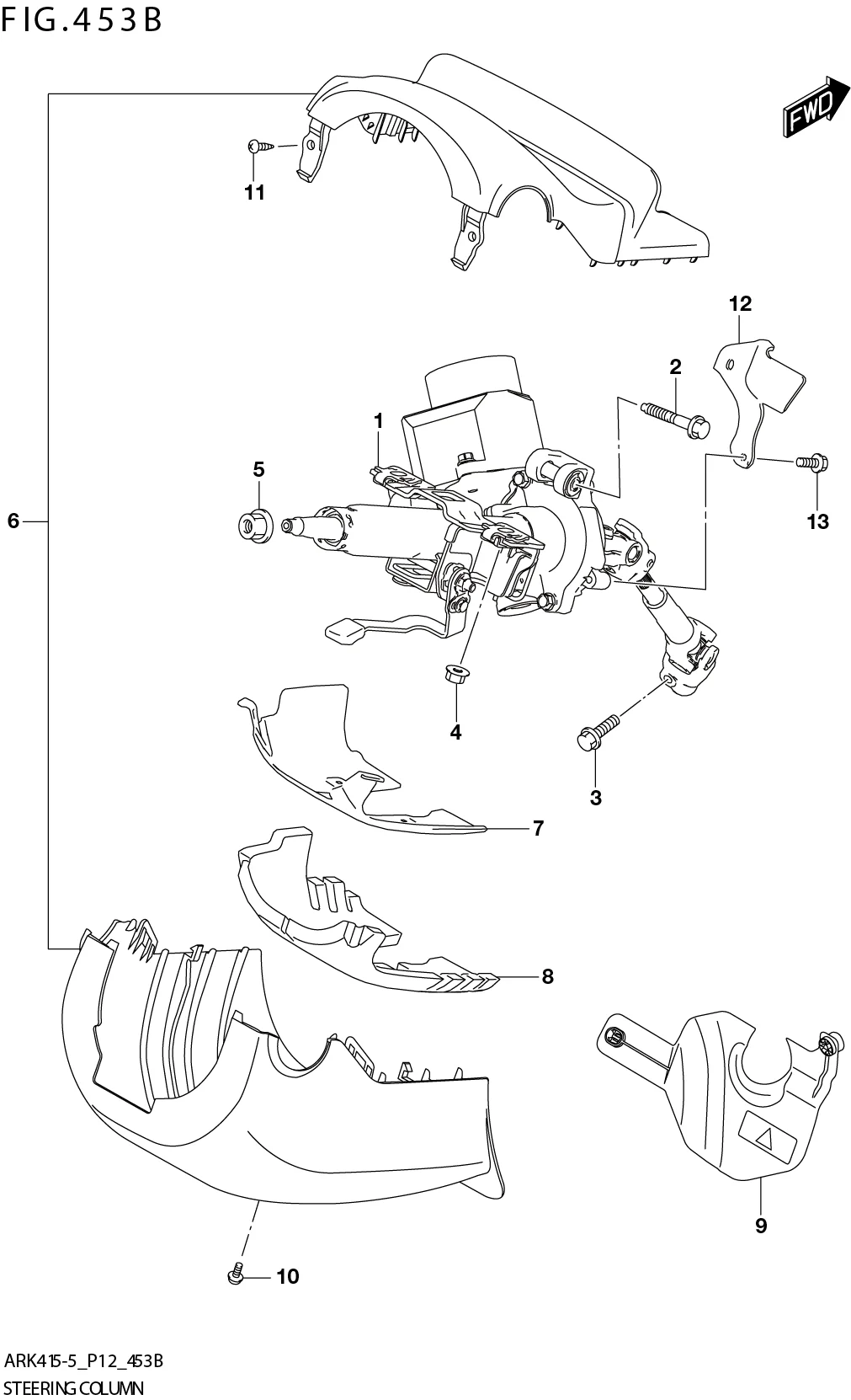 FIG. 453B STEERING COLUMN (GX,SS)