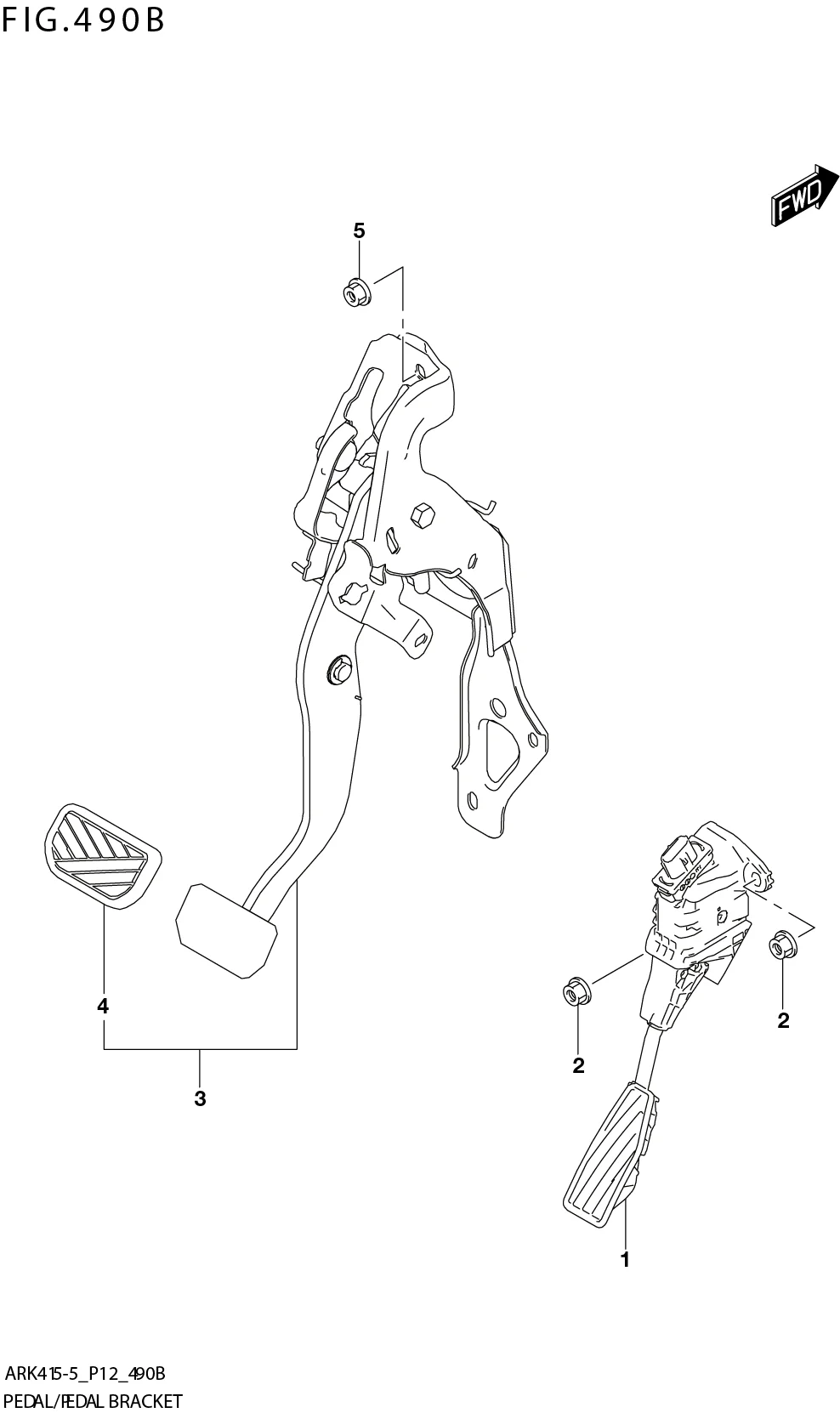 FIG. 490B PEDAL/PEDAL BRACKET (4AT)