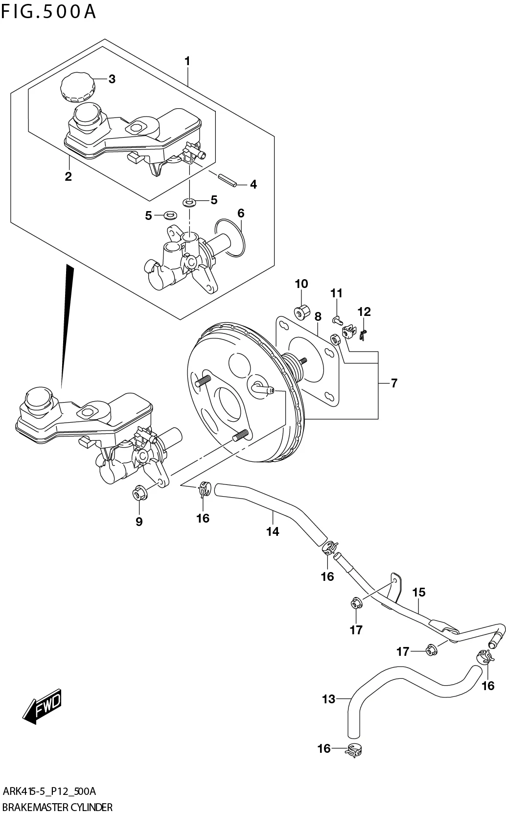 FIG. 500A BRAKE MASTER CYLINDER(5MT:N_ESP)