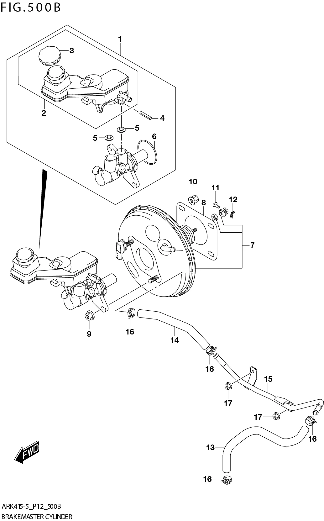 FIG. 500B BRAKE MASTER CYLINDER(5MT:W_ESP)