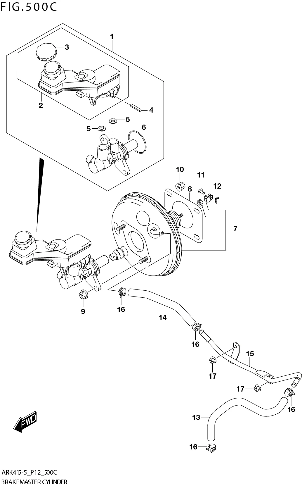 FIG. 500C BRAKE MASTER CYLINDER(4AT:N_ESP)