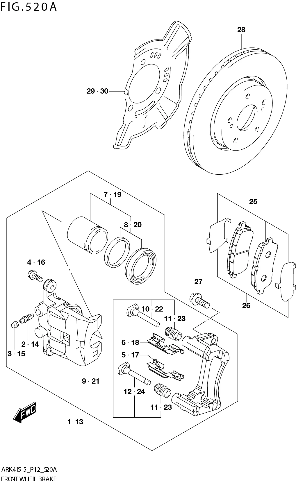 FIG. 520A FRONT WHEEL BRAKE