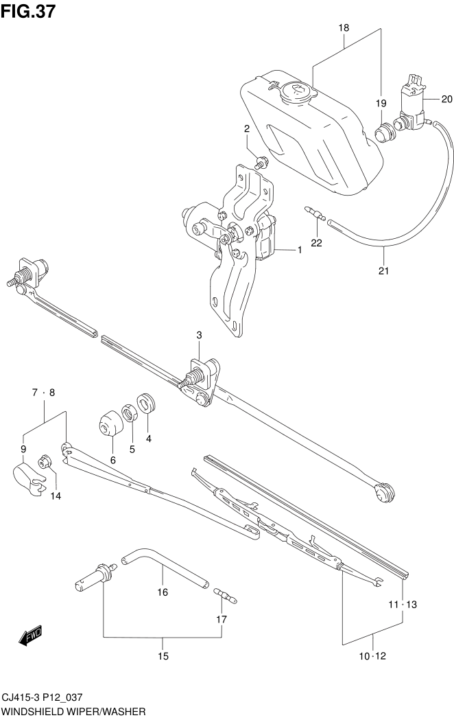 FIG.37 WINDSHIELD WIPER AND WASHER
