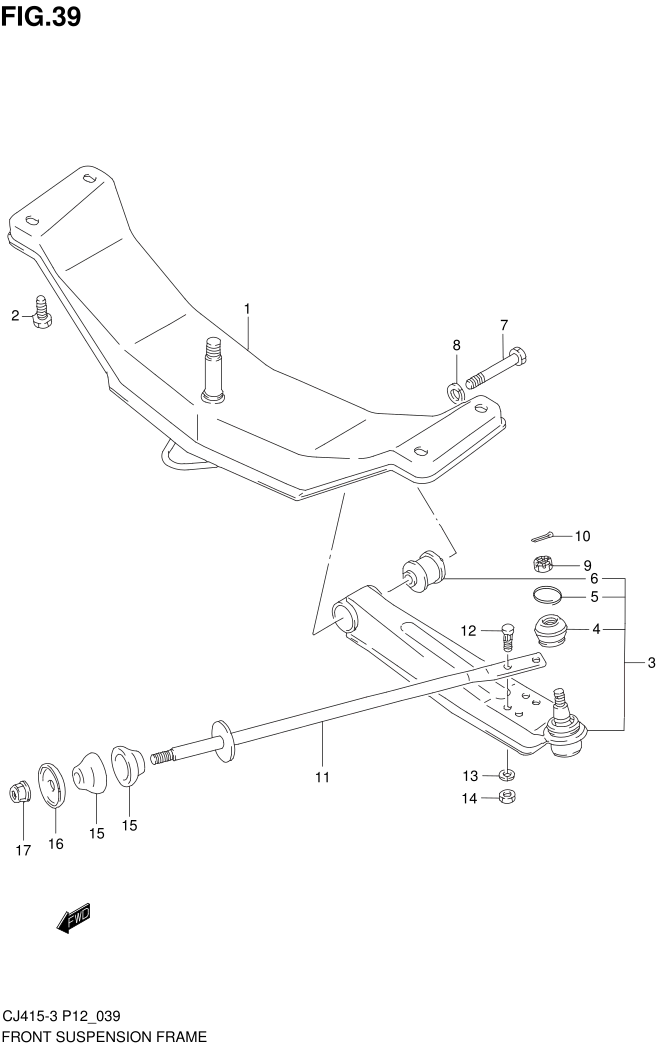 FIG.39 FRONT SUSPENSION FRAME