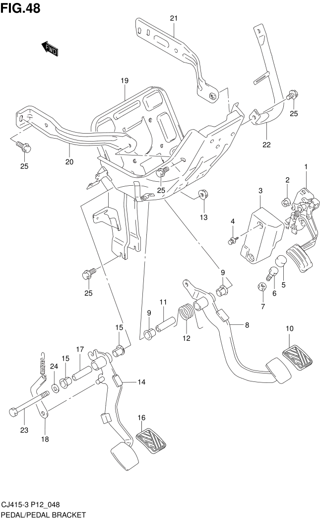 FIG.48 PEDAL AND PEDAL BRACKET