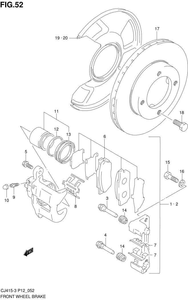 FIG.52 FRONT WHEEL BRAKE