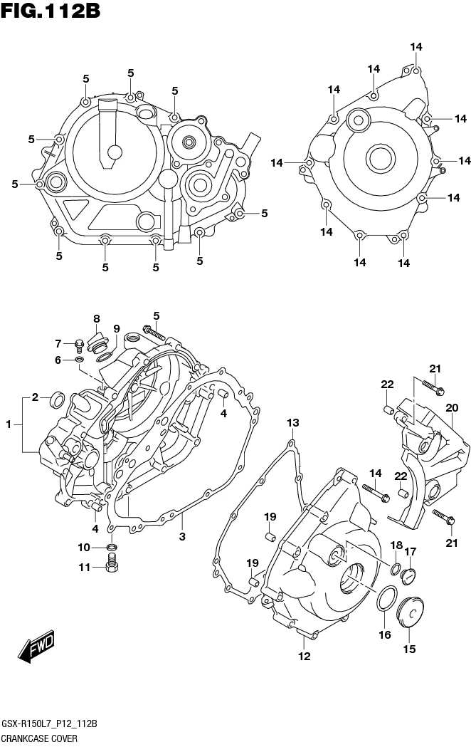 FIG.112B CRANKCASE COVER (GSX-R150RFL7 P12/GSX-R150RFXL7 P12)