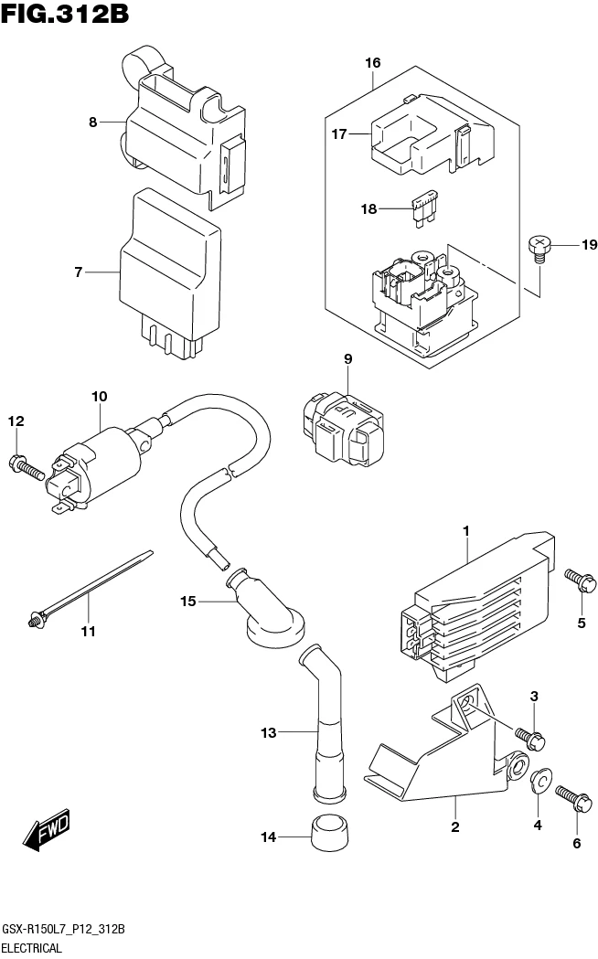 FIG.312B ELECTRICAL (GSX-R150RFL7 P12/GSX-R150RFXL7 P12)