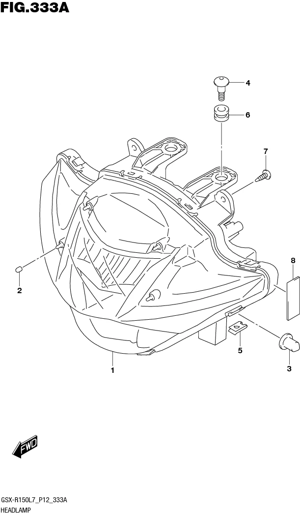 FIG.333A HEADLAMP (GSX-S150MFL7 P12/GSX-S150MFXL7 P12)