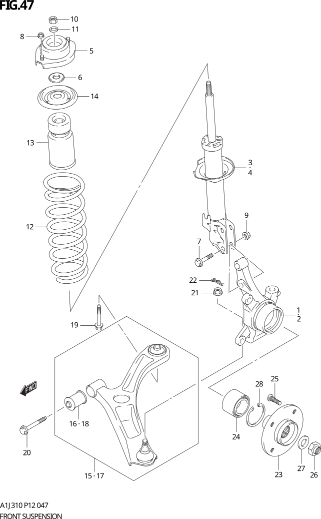 FIG. 47 FRONT SUSPENSION