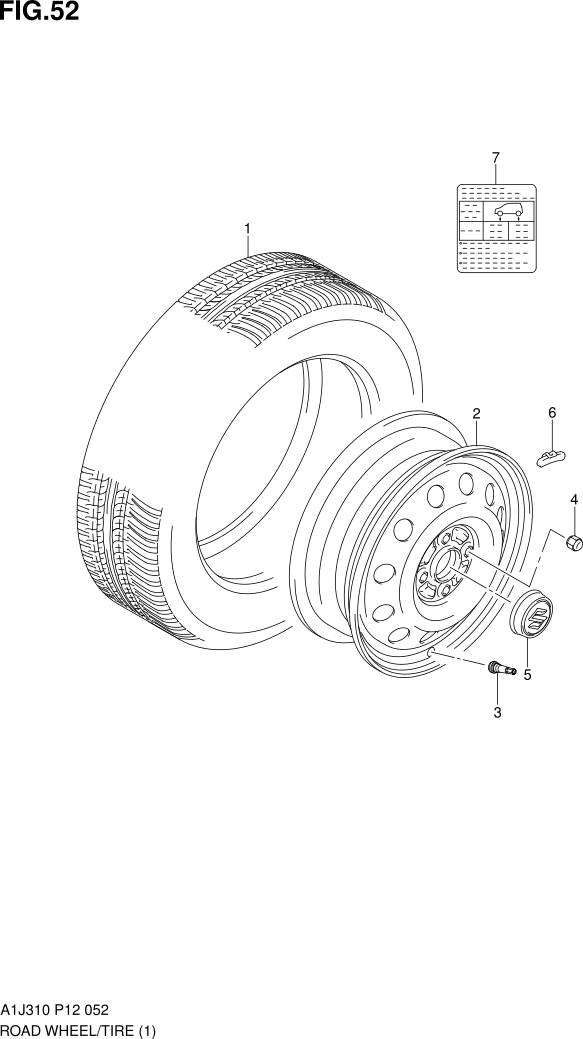 FIG. 52 ROAD WHEEL/TIRE (GA)