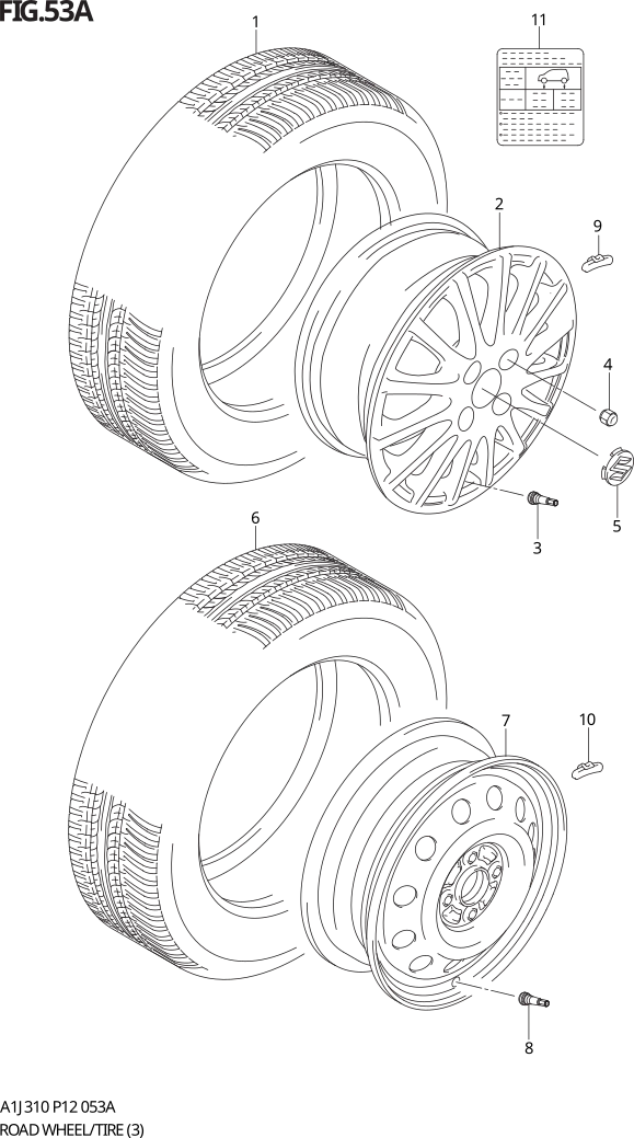 FIG. 53A ROAD WHEEL/TIRE (GS)