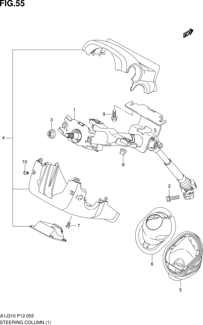 FIG. 55 STEERING COLUMN (GA)