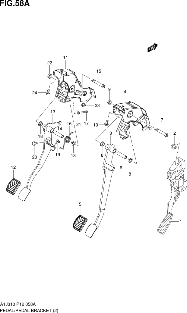 FIG. 58A PEDAL/PEDAL BRACKET (TYPE 2:5MT)
