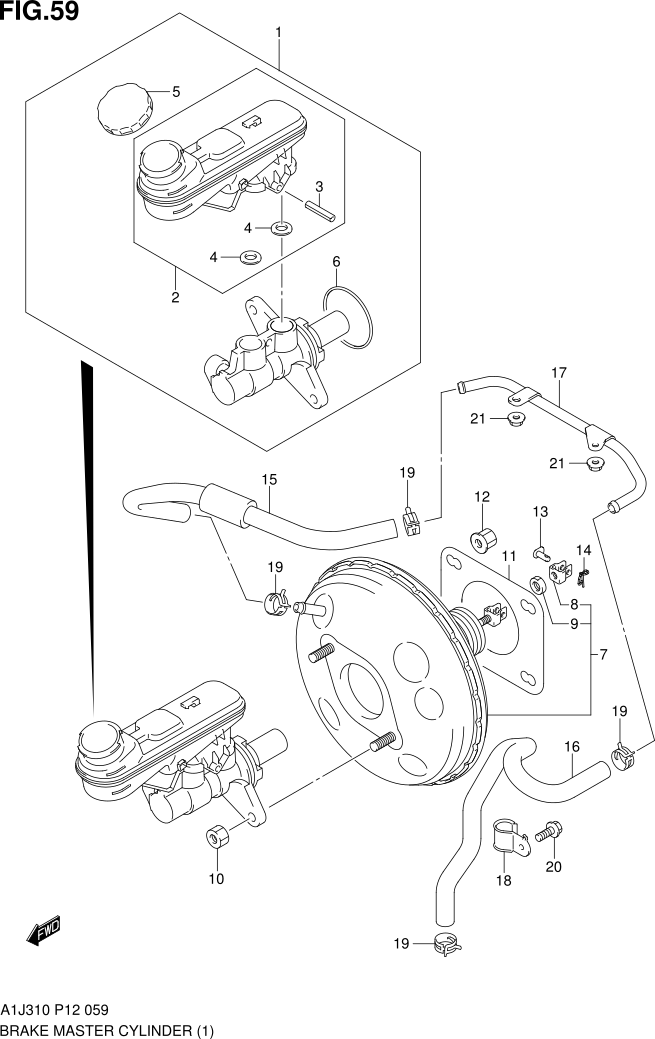 FIG. 59 BRAKE MASTER CYLINDER (TYPE 1)