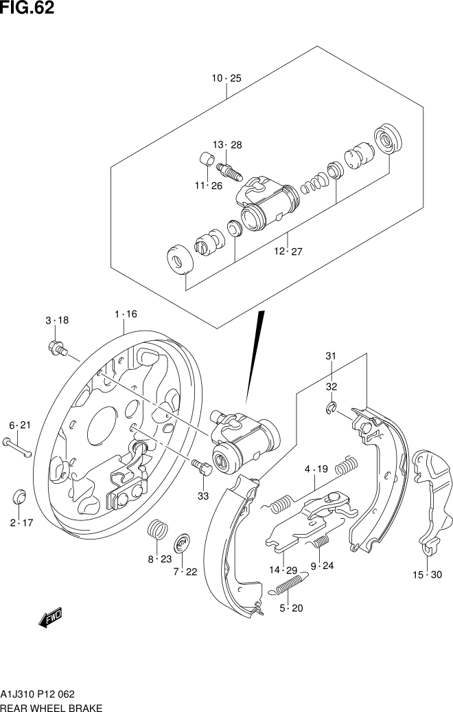 FIG. 62 REAR WHEEL BRAKE