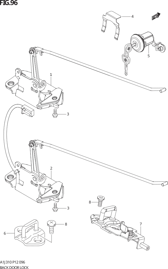 FIG. 96 BACK DOOR LOCK