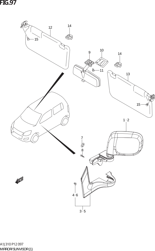 FIG. 97 MIRROR/SUNVISOR (GA)