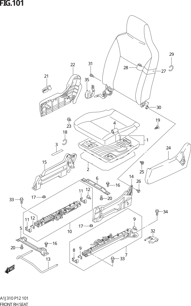 FIG. 101 FRONT RH SEAT