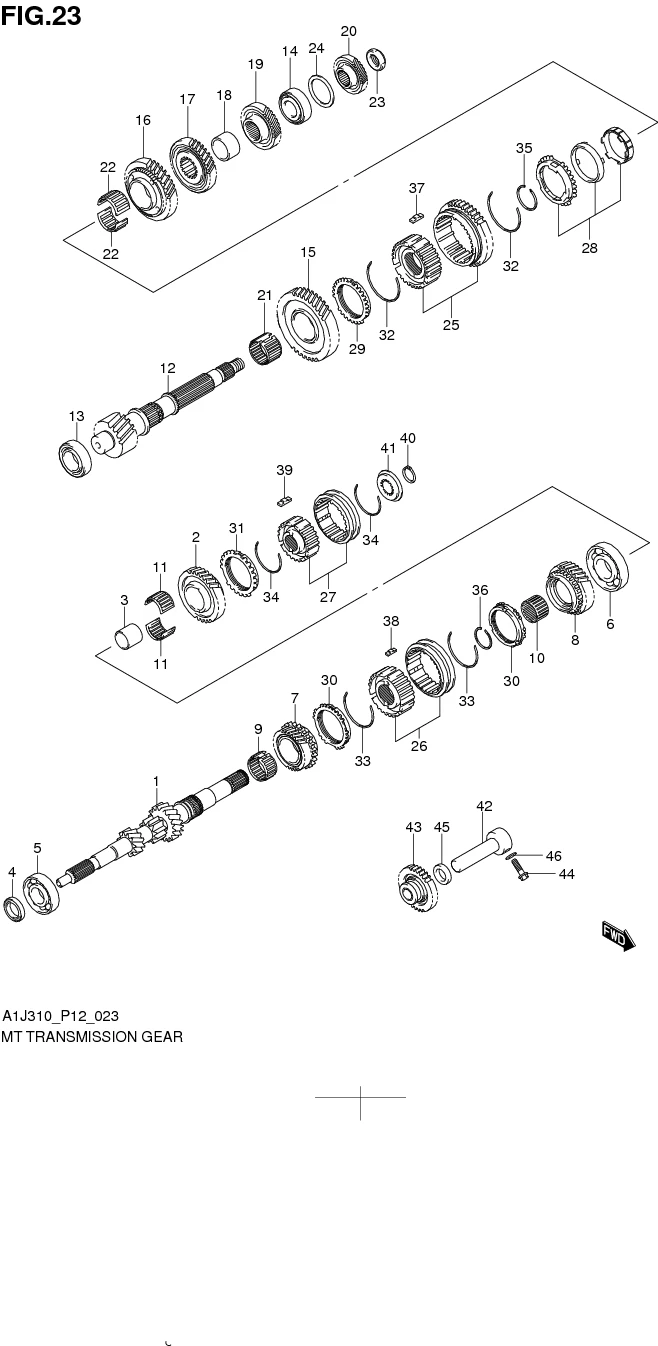 FIG. 23 MT TRANSMISSION GEAR