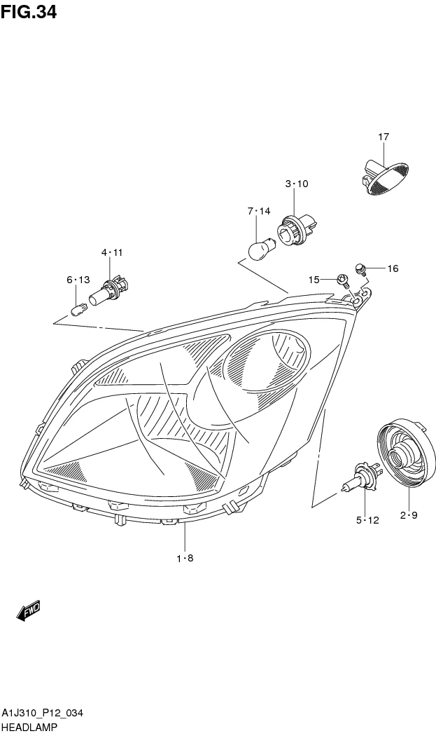 FIG. 34 HEADLAMP