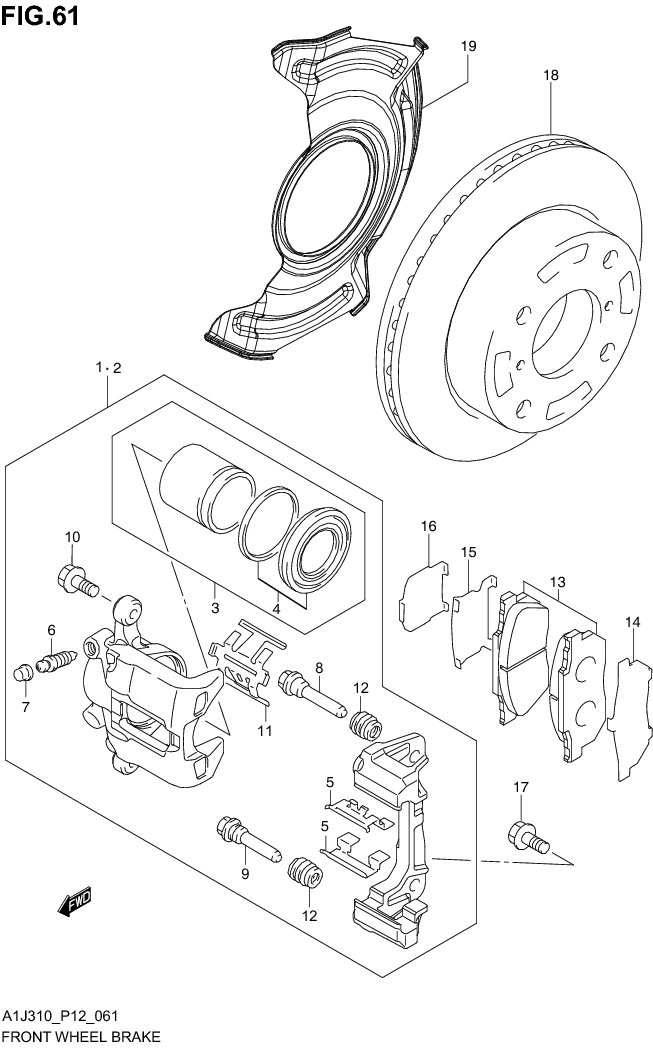 FIG. 61 FRONT WHEEL BRAKE