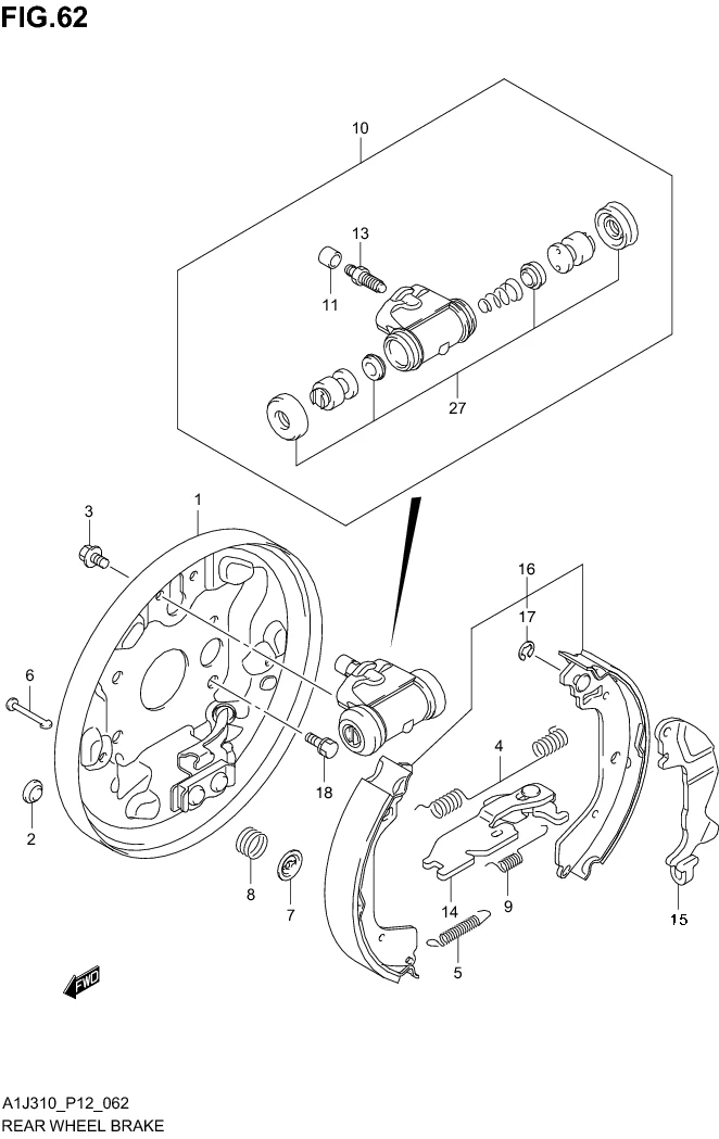 FIG. 62 REAR WHEEL BRAKE